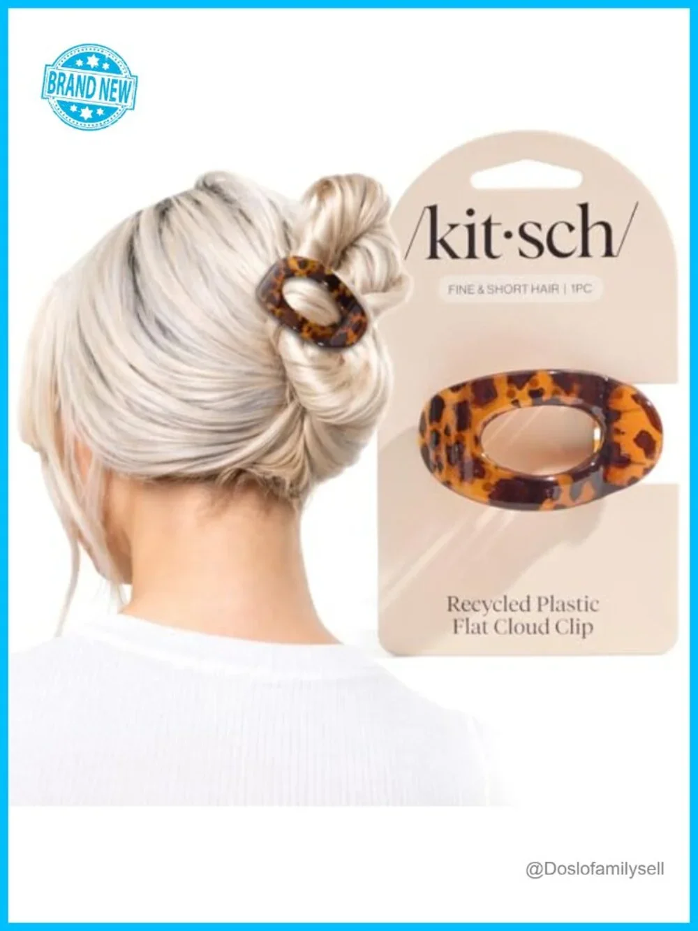 Flat Claw Clip Strong Hold Non-Slip Lightweight Durable Recycled Plastic Hair